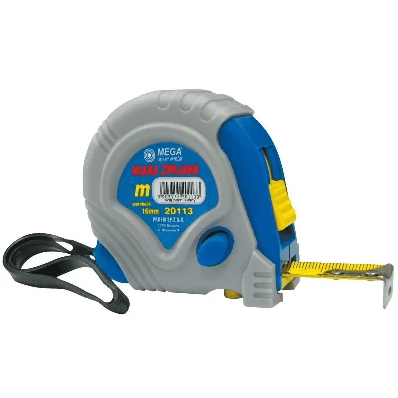 Mērlente 2mx16mm, gumijas korpusā, II klase