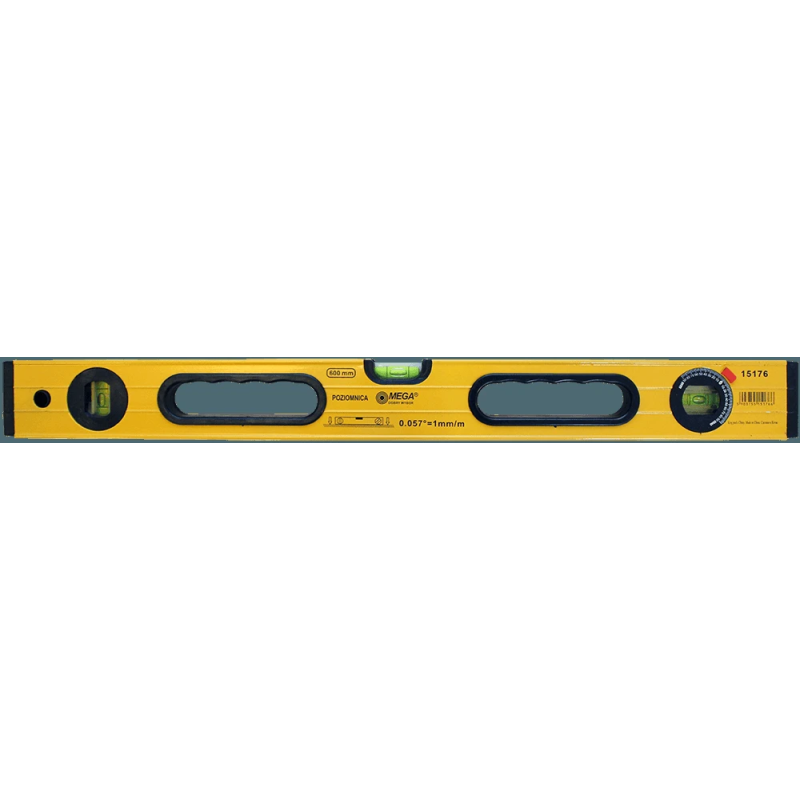 Līmeņrādis Mega pastipr.korpuss 600mm 3indikatori 1mm-m