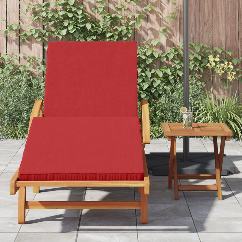 vidaXL Sauļošanās krēsls Sarkana 200 x 67 x 84cm Akācijas masīvkoks