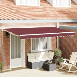 vidaXL Markīzes rezerves audums Burgundija 380 x 195 cm Poliesters