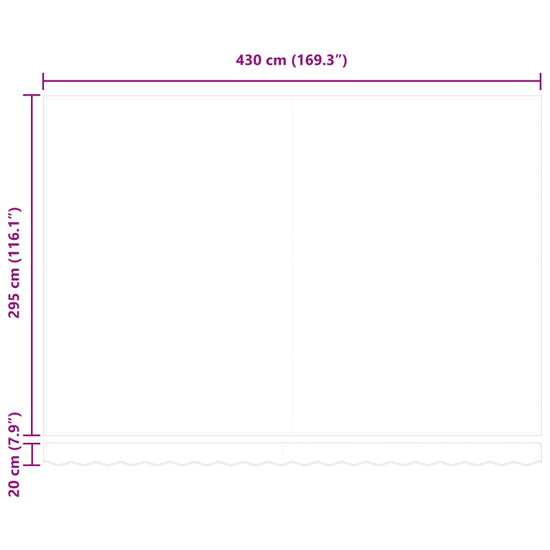 vidaXL Markīzes rezerves audums Melna 430 x 295 cm Poliesters
