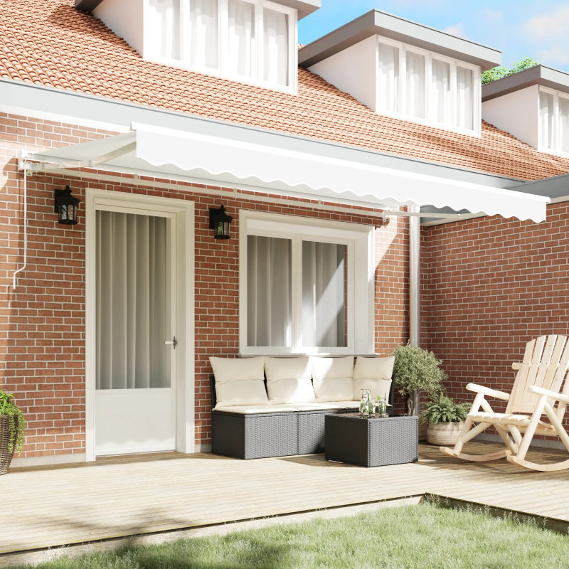 vidaXL Markīzes rezerves audums Balts 380 x 195 cm Poliesters