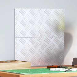 vidaXL Trepju paklājs Kvadrātveida 4 pcs Sudraba 20 x 20 cm Alumīnijs