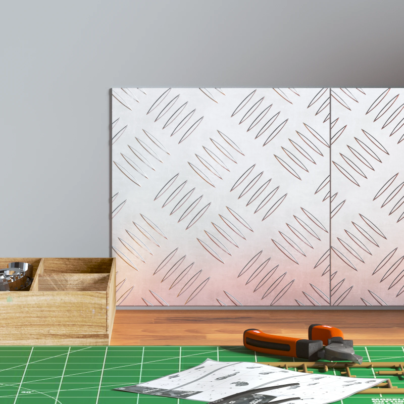 vidaXL Trepju paklājs Kvadrātveida 2 pcs Sudraba 20 x 20 cm Alumīnijs