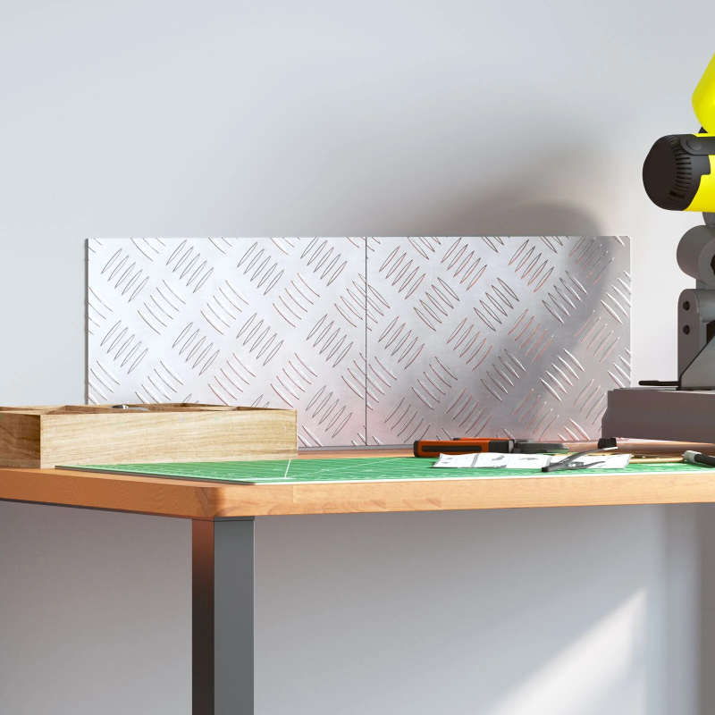 vidaXL Trepju paklājs Taisnstūra 2 pcs Sudraba 30 x 20 cm Alumīnijs