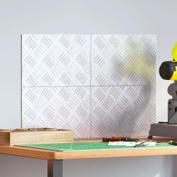 vidaXL Trepju paklājs Taisnstūra 4 pcs Sudraba 30 x 20 cm Alumīnijs