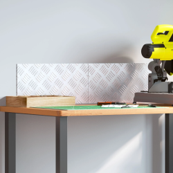 vidaXL Trepju paklājs Taisnstūra 2 pcs Sudraba 40 x 20 cm Alumīnijs