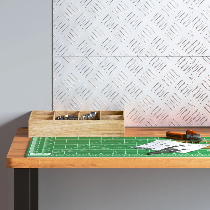 vidaXL Trepju paklājs Taisnstūra 4 pcs Sudraba 40 x 20 cm Alumīnijs