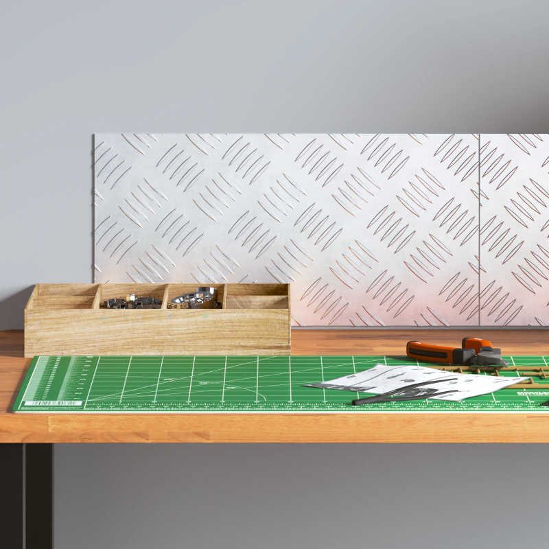 vidaXL Trepju paklājs Taisnstūra 2 pcs Sudraba 40 x 20 cm Alumīnijs