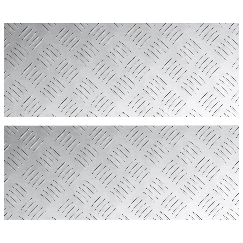 vidaXL Trepju paklājs Taisnstūra 2 pcs Sudraba 50 x 20 cm Alumīnijs