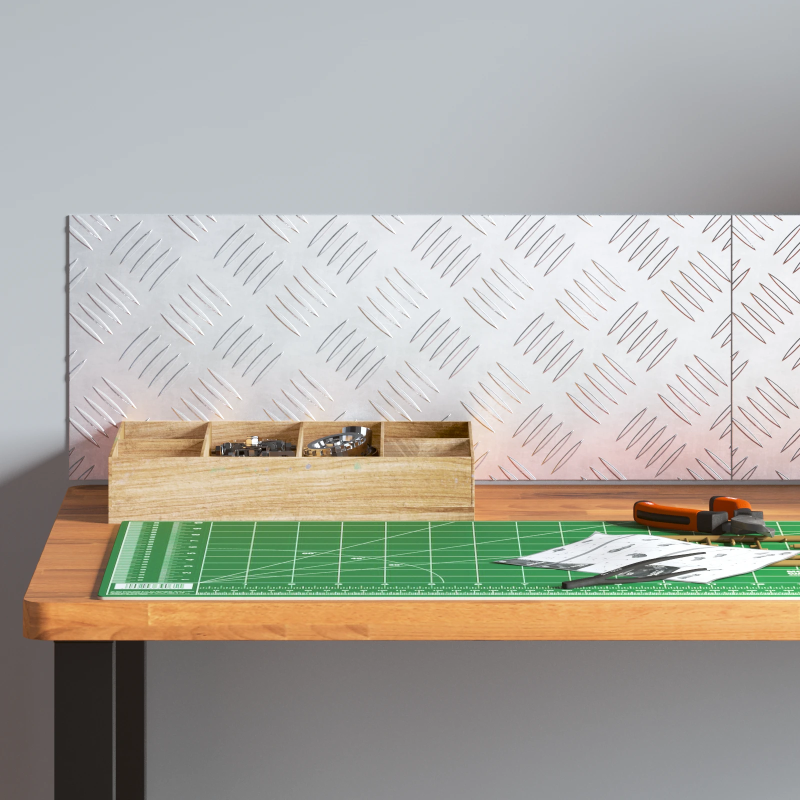 vidaXL Trepju paklājs Taisnstūra 2 pcs Sudraba 50 x 20 cm Alumīnijs