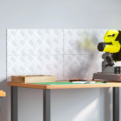 vidaXL Trepju paklājs Taisnstūra 4 pcs Sudraba 50 x 20 cm Alumīnijs