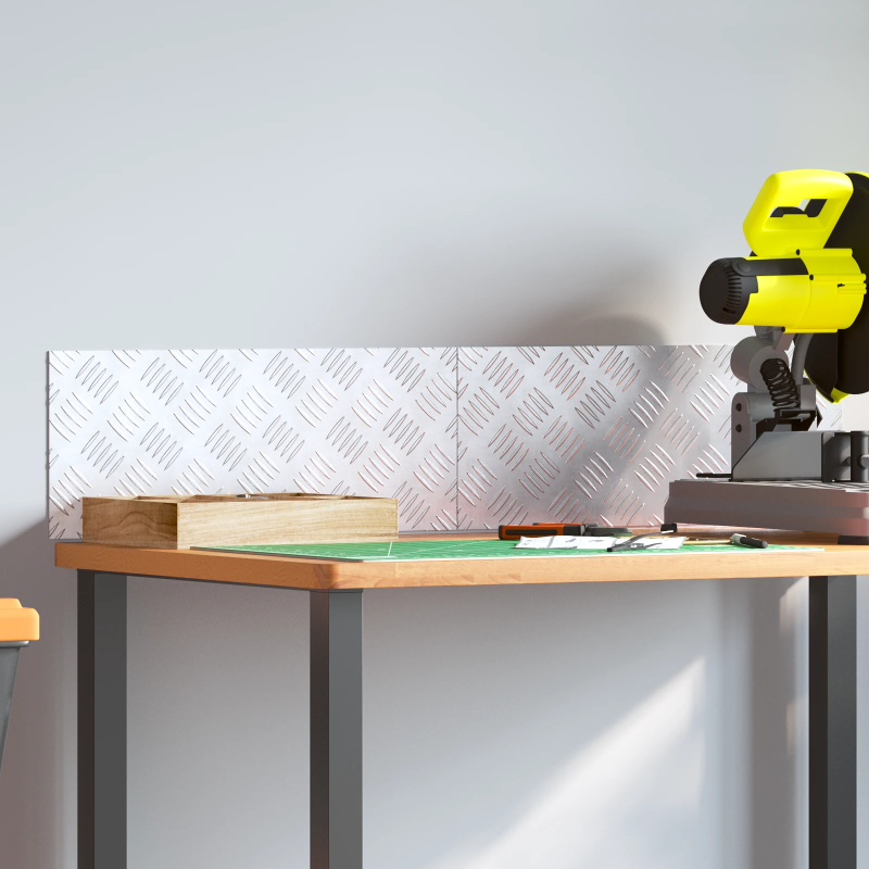 vidaXL Trepju paklājs Taisnstūra 2 pcs Sudraba 50 x 20 cm Alumīnijs