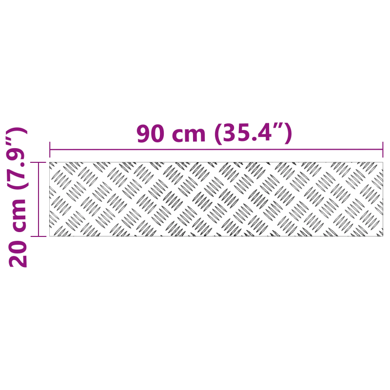 vidaXL Trepju paklājs Taisnstūra 2 pcs Sudraba 90 x 20 cm Alumīnijs