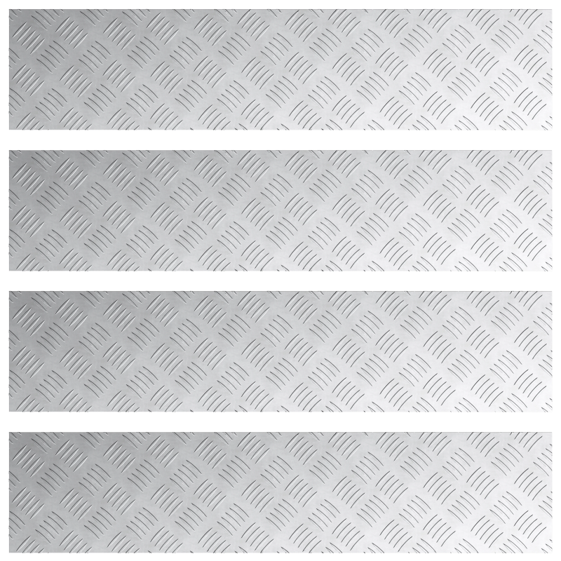 vidaXL Trepju paklājs Taisnstūra 4 pcs Sudraba 90 x 20 cm Alumīnijs