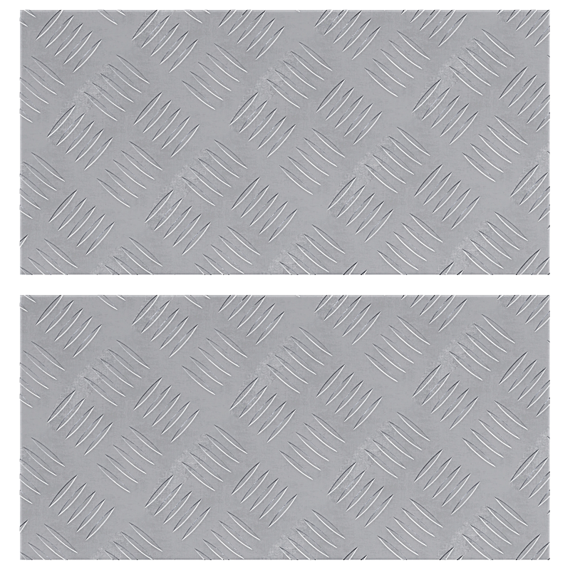 vidaXL Trepju paklājs Taisnstūra 2 pcs Sudraba 50 x 25 cm Alumīnijs