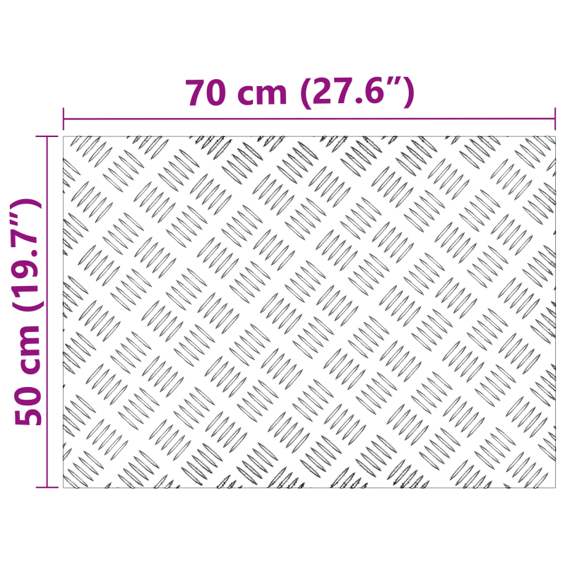 vidaXL Trepju paklājs Taisnstūra 4 pcs Sudraba 70 x 50 cm Alumīnijs