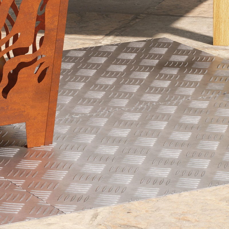 vidaXL Trepju paklājs Taisnstūra 4 pcs Sudraba 80 x 50 cm Alumīnijs