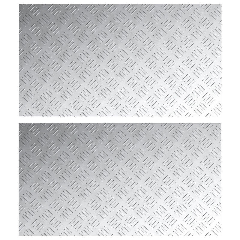 vidaXL Trepju paklājs Taisnstūra 2 pcs Sudraba 90 x 50 cm Alumīnijs