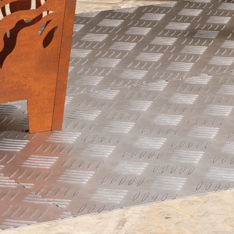 vidaXL Trepju paklājs Taisnstūra 4 pcs Sudraba 100 x 50 cm Alumīnijs