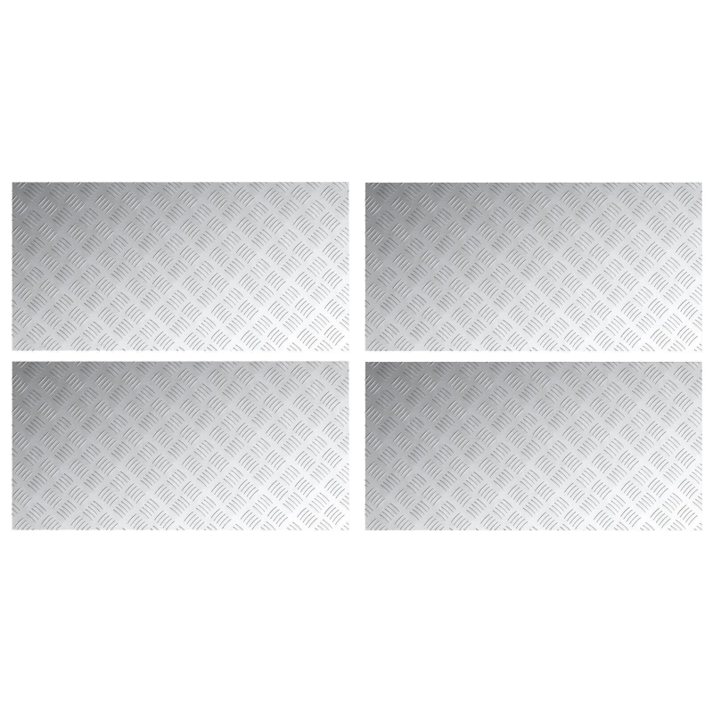 vidaXL Trepju paklājs Taisnstūra 4 pcs Sudraba 100 x 50 cm Alumīnijs