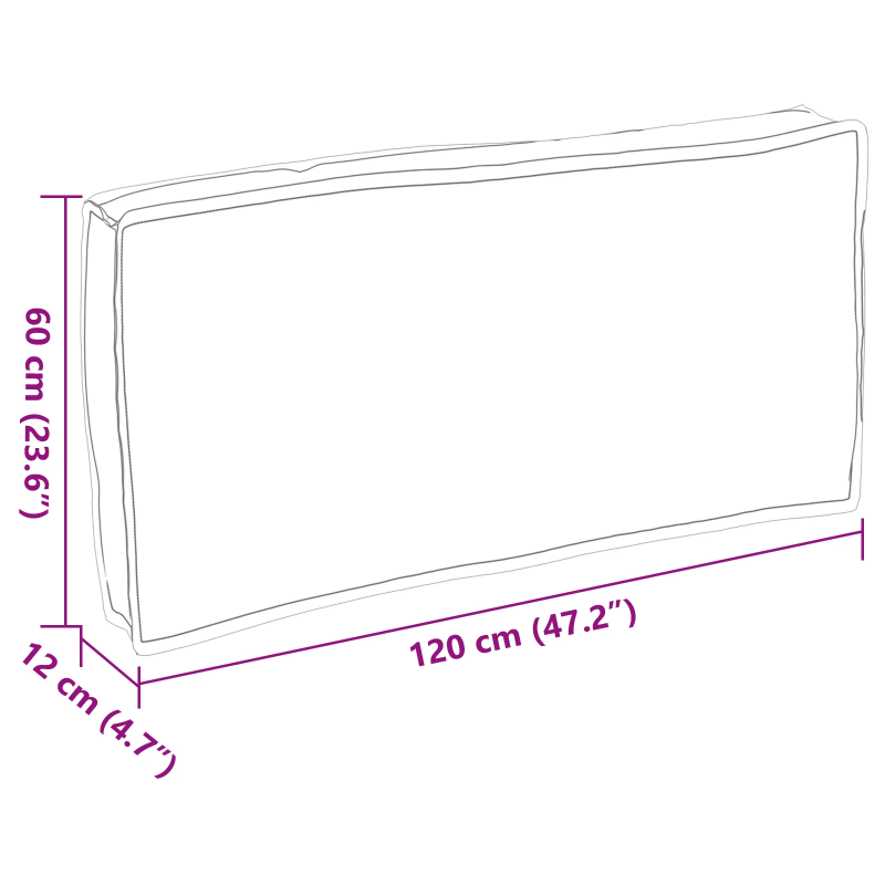 vidaXL Spilvens Lapa Lapu raksts 120 x 60 x 12 cm Oksforda audums