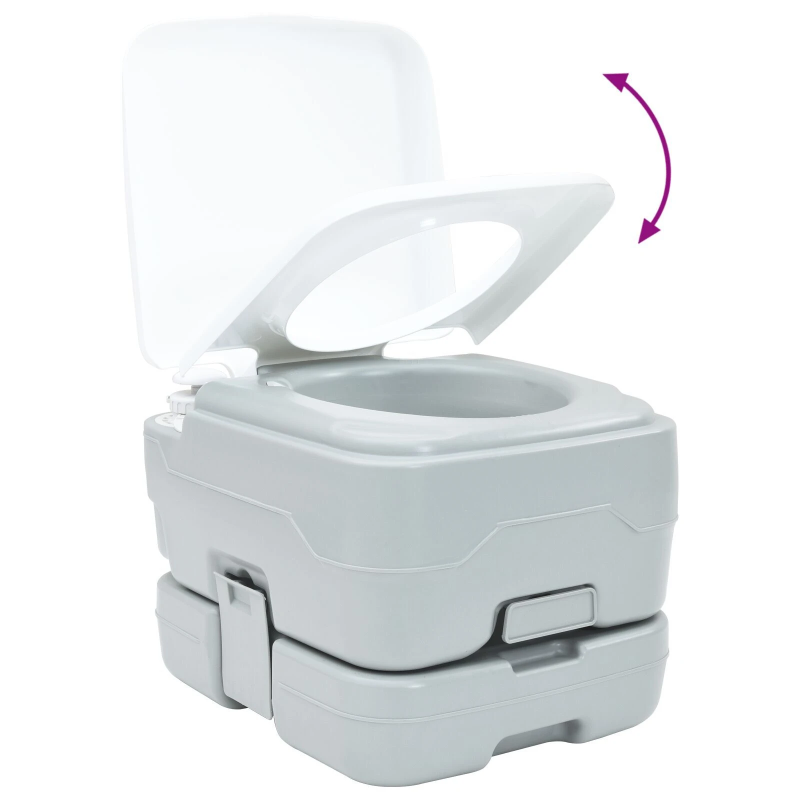 vidaXL Nometnes tualete Pelēka un balta 41,5 x 36,5 x 30 cm