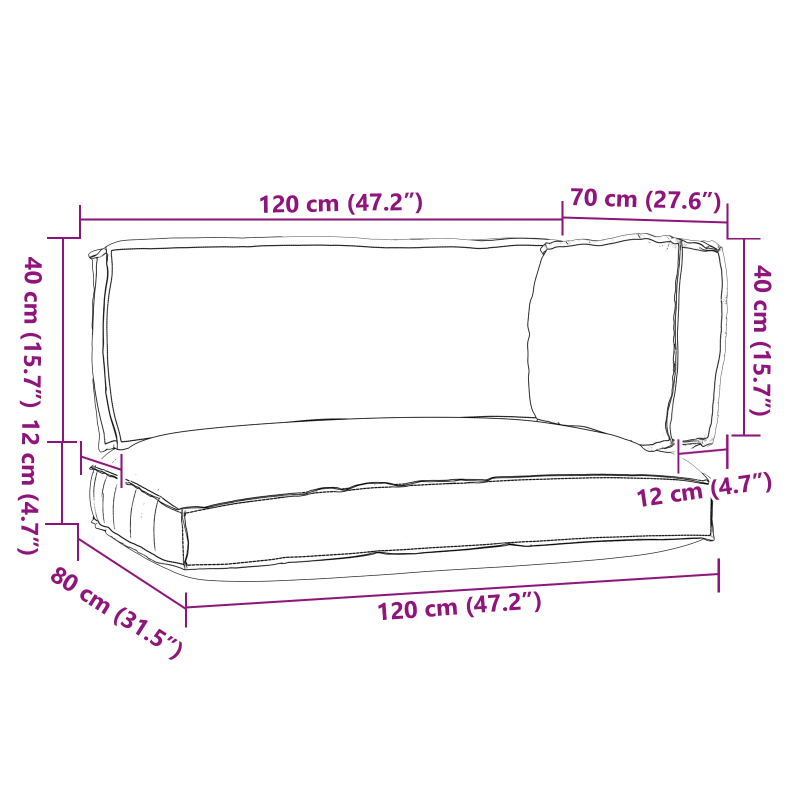 vidaXL Kastīšu spilvenu komplekts 3 pcs Antracīts Oksforda audums