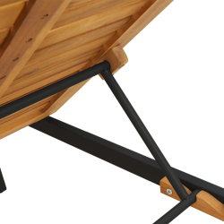 vidaXL Sauļošanās zvilnis Melna 200 x 55 x 35 cm Cietā akācijas koks