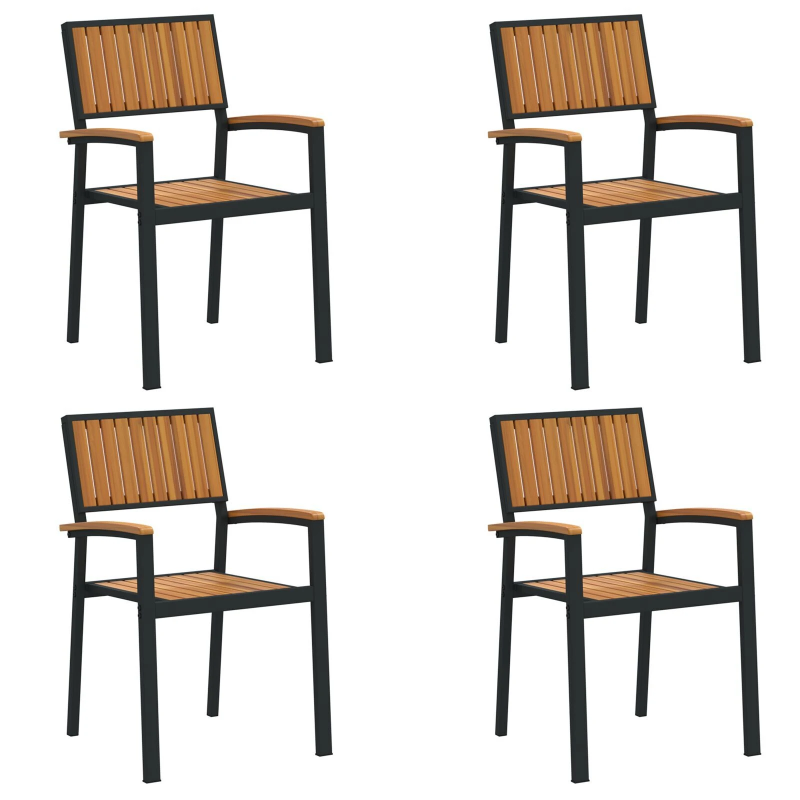 vidaXL Saliekamā krēsls 4 pcs Brūna 56 x 57 x 87 cm