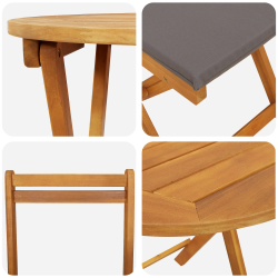 vidaXL Dārza ēdamgalds 3 pcs Eļļa dabīgā Cietā akācijas koks