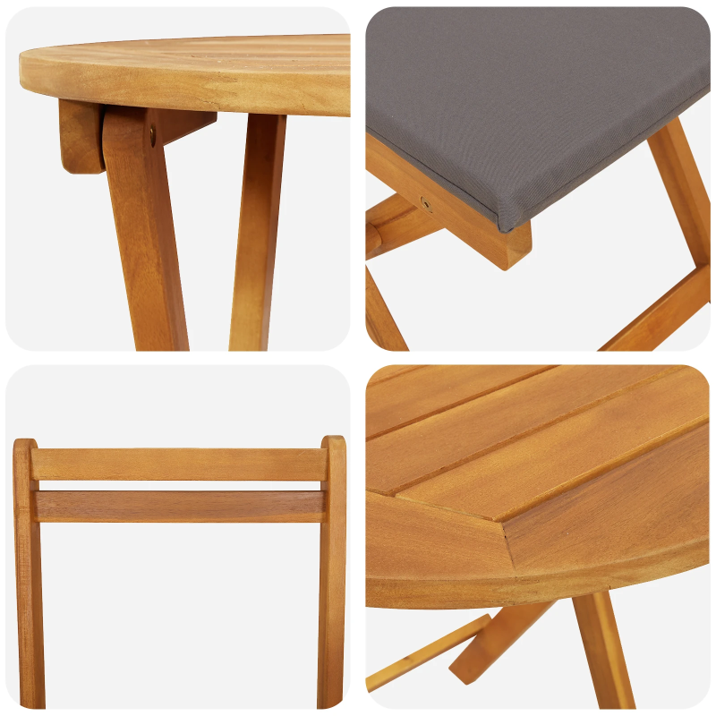 vidaXL Dārza ēdamgalds 3 pcs Eļļa dabīgā Cietā akācijas koks