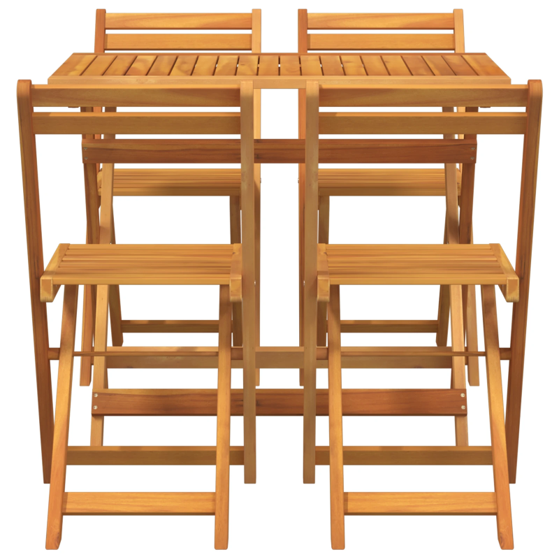 vidaXL Bistro komplekts 5 pcs Eļļa dabīgā Cietā akācijas koks