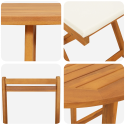 vidaXL Bistro komplekts 3 pcs Eļļa dabīgā Cietā akācijas koks