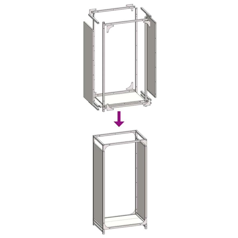 vidaXL Malkas plaukts, balta, 44x28x90 cm, auksti velmēts tērauds