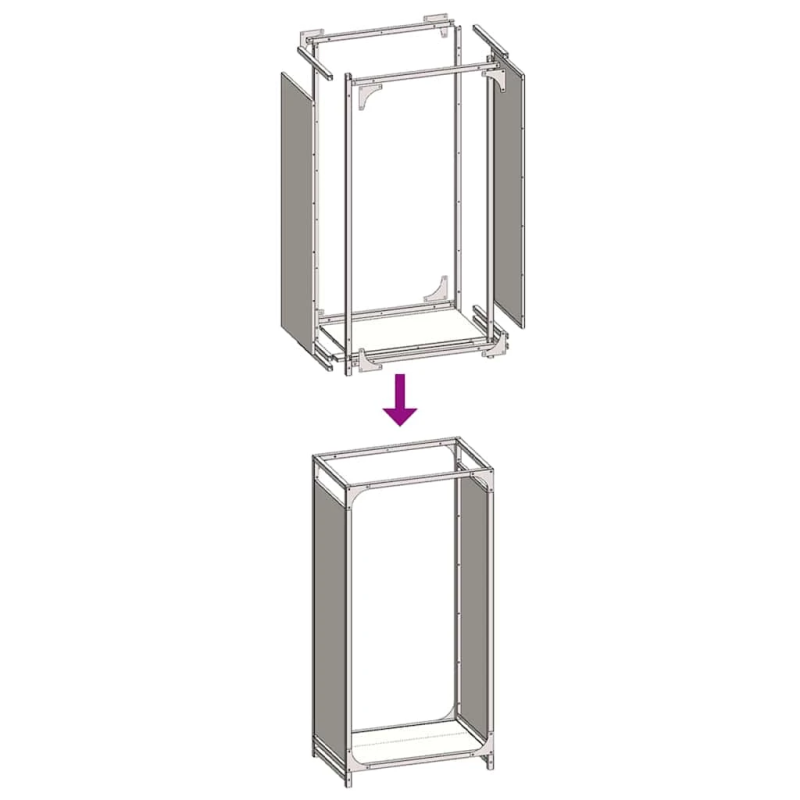 vidaXL Malkas plaukts, antracīts 44x28x90 cm, auksti velmēts tērauds