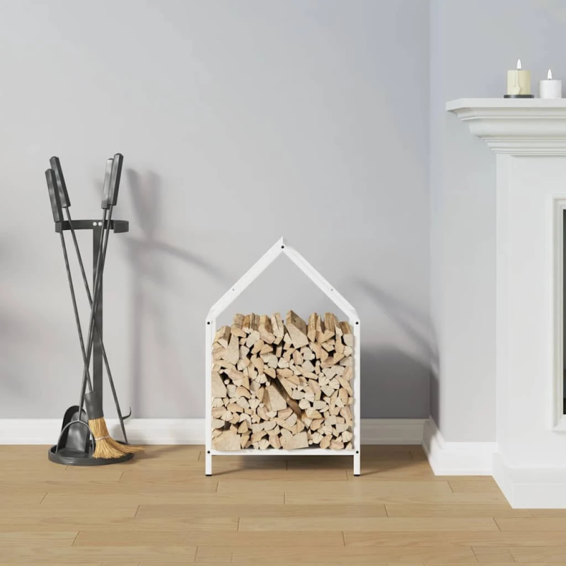 vidaXL malkas plaukts, balta, 40x25x60 cm, auksti velmēts tērauds