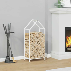 vidaXL malkas plaukts, balta, 40x25x90 cm, auksti velmēts tērauds