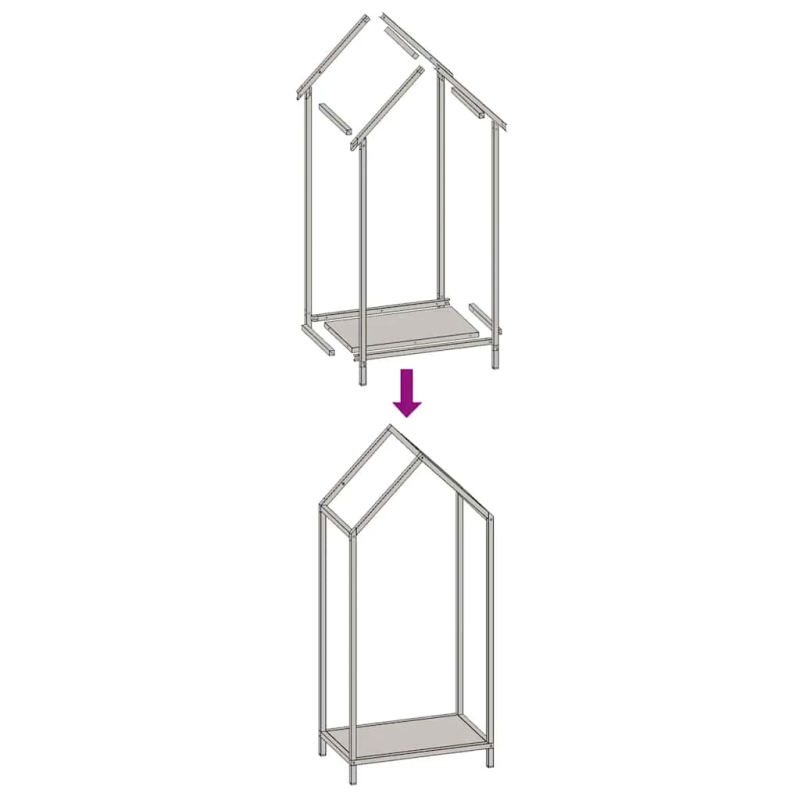 vidaXL malkas plaukts, balta, 40x25x90 cm, auksti velmēts tērauds