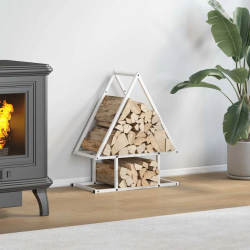 vidaXL malkas plaukts, balta, 50x25x60 cm, auksti velmēts tērauds