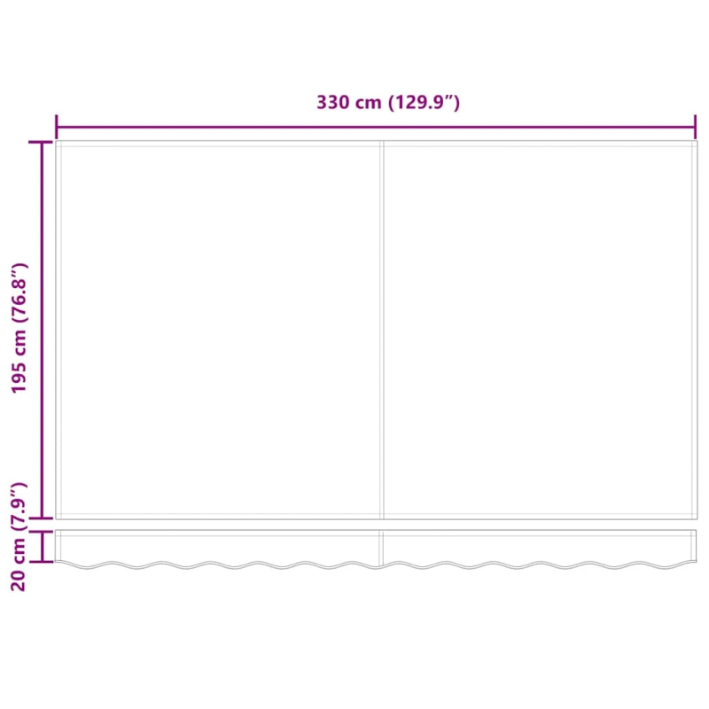 vidaXL Izvelkams jumtiņš Oranža 350 x 200 cm audums