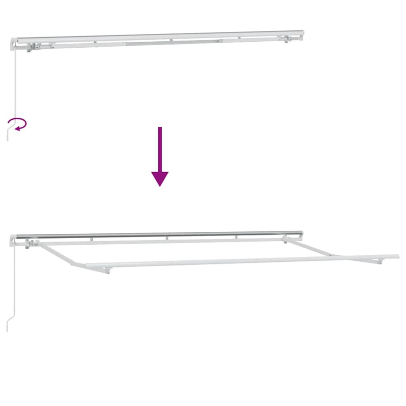 vidaXL Izvelkams jumtiņš Oranža 350 x 200 cm audums