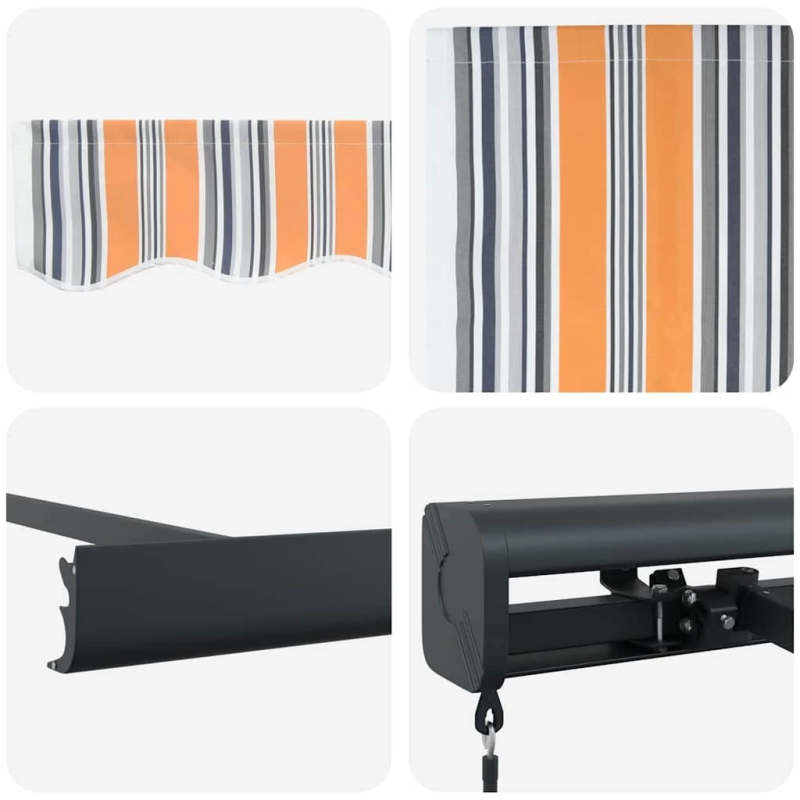 vidaXL Izvelkams jumtiņš Daudzkrāsains 300 x 250 cm Audums un Metāls