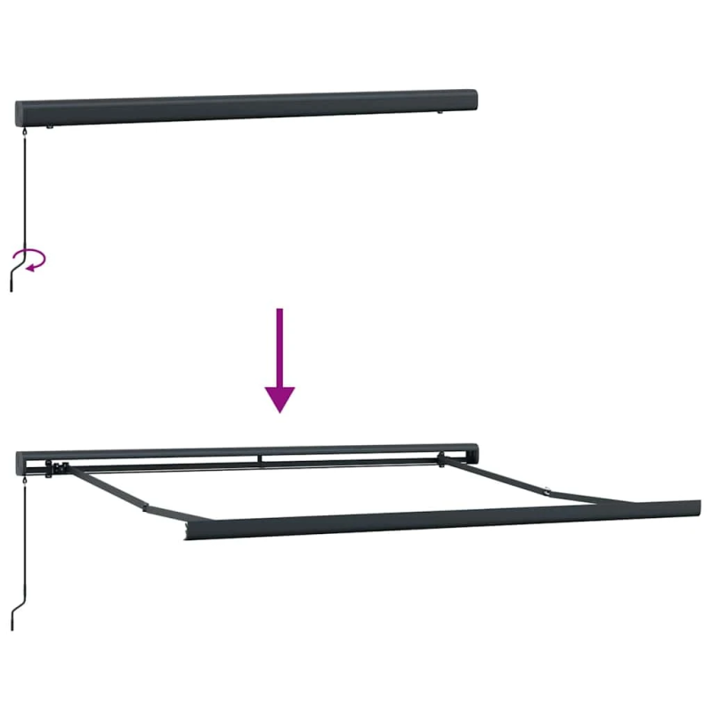 vidaXL Izvelkams jumtiņš Daudzkrāsains 300 x 250 cm Audums un Metāls
