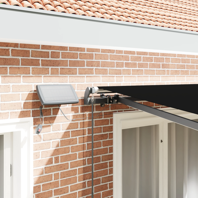 vidaXL Izvelkams jumtiņš Melna 300 x 250 cm audums