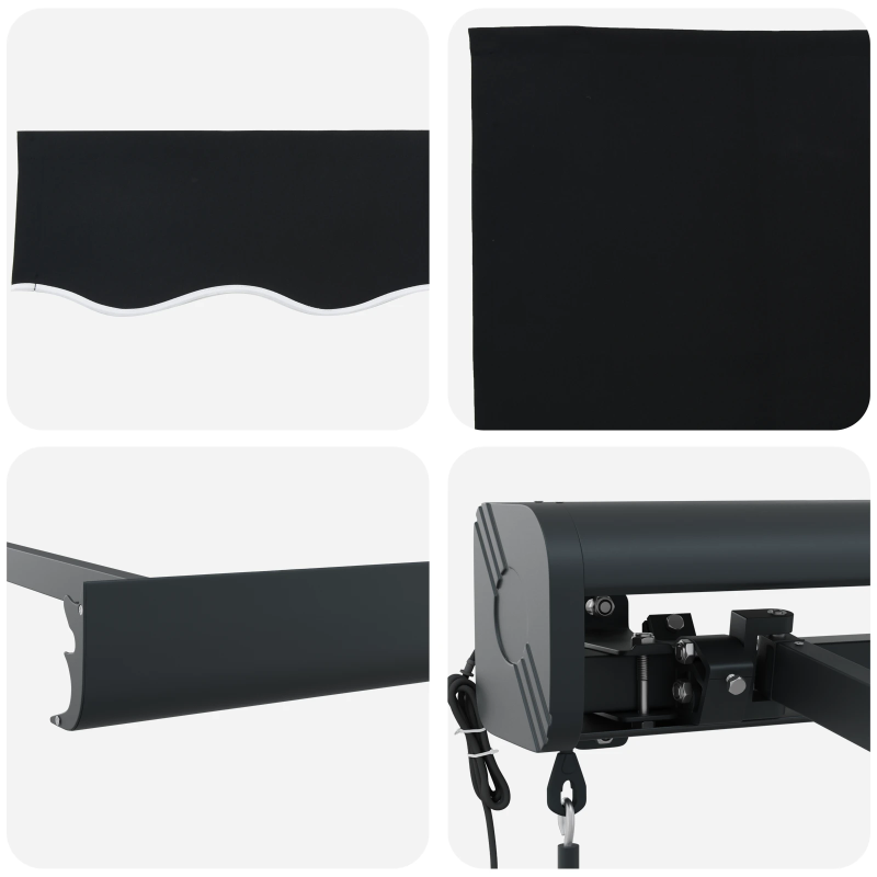 vidaXL Markīze Melna 300 x 250 x 165 cm Poliesters un alumīnijs