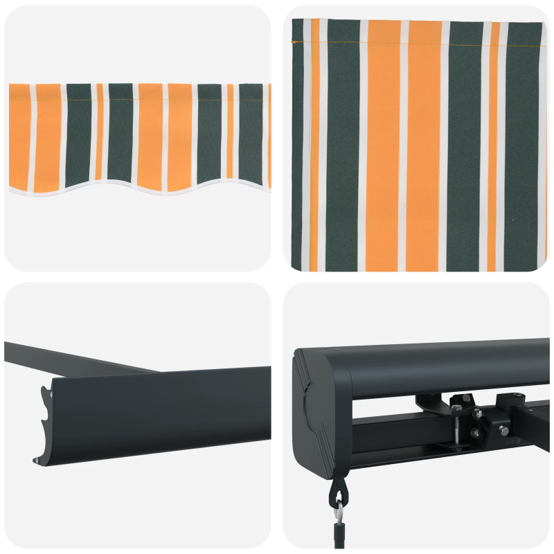 vidaXL Izvelkams jumtiņš Zaļš un dzeltenš 300 x 250 cm