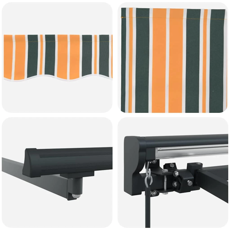 vidaXL Izvelkams jumtiņš Zaļš un dzeltenš 300 x 250 cm