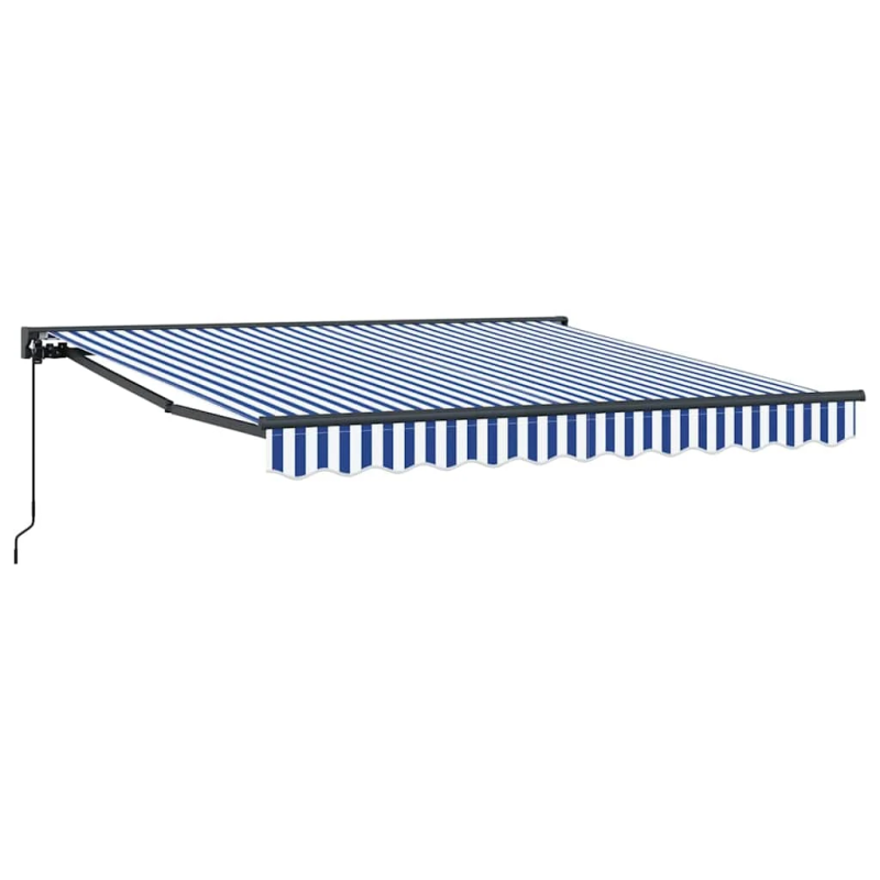 vidaXL Izvelkams jumtiņš Zila un balta 350 x 250 cm