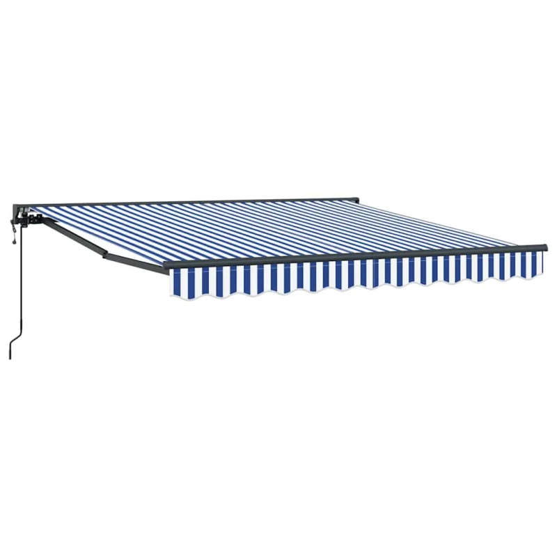 vidaXL Izvelkams jumtiņš Zila un balta 350 x 250 cm